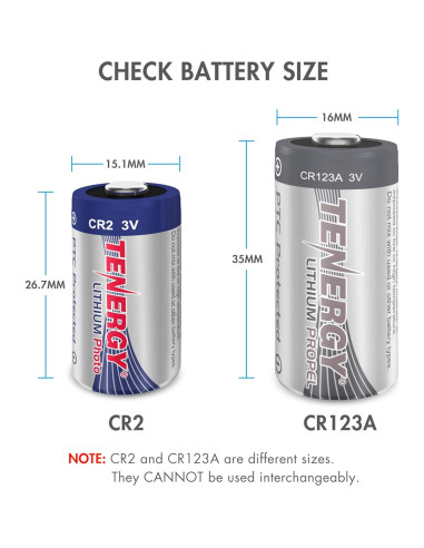 Batería de Litio CR2 3V Tenergy No Recargable Paquete de 10