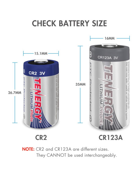 Batería de Litio CR2 3V Tenergy No Recargable Paquete de 10