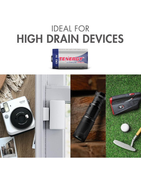 Batería de Litio CR2 3V Tenergy No Recargable Paquete de 10
