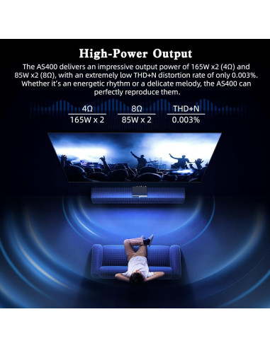 Amplificador de Potencia SMSL AS400 165W 2.1 Canal DAC USB