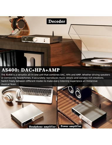 Amplificador de Potencia SMSL AS400 165W 2.1 Canal DAC USB