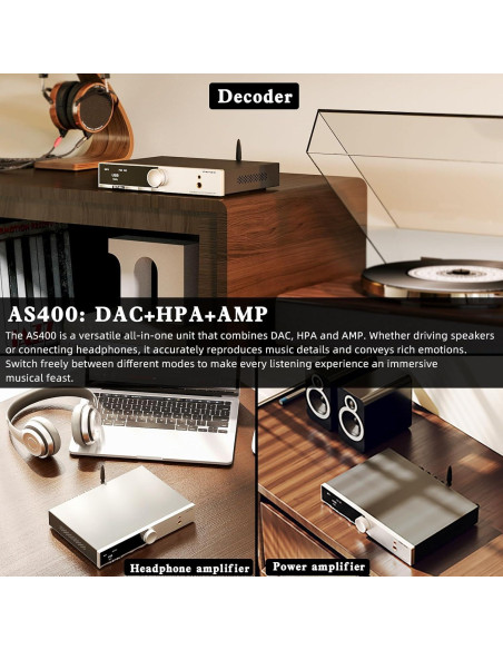 Amplificador de Potencia SMSL AS400 165W 2.1 Canal DAC USB