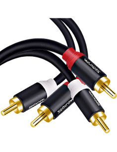 Cable de audio 2RCA macho a 2RCA macho ZEQKULW 4.57m 2