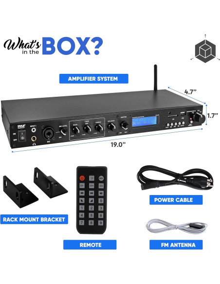 Preamplificador Rack Pyle PPRE70BT Bluetooth 2.1 FM USB SD