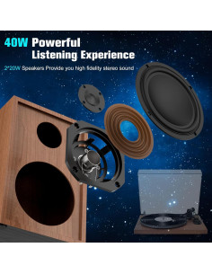 Reproductor de Discos de Vinilo Udreamer UD006 con Bluetooth y Altavoces 40W 2