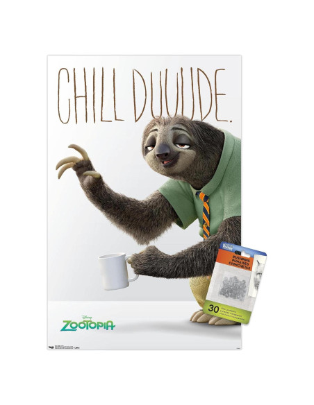 Póster de Pared Disney Pixar Zootopia 56.8x37.4 cm con Chinchetas