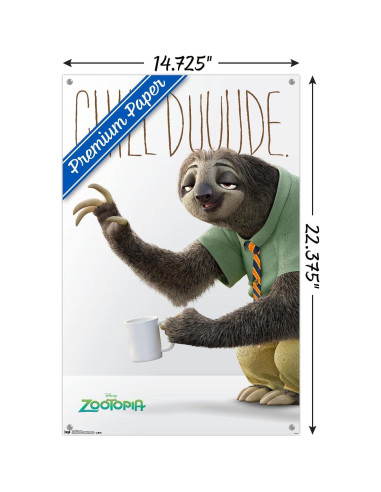 Póster de Pared Disney Pixar Zootopia 56.8x37.4 cm con Chinchetas