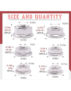 Hilitchi 100 Pcs Tuercas de Bloqueo Hexagonales Acero Inoxidable 304 2