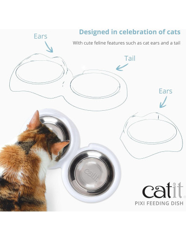 Plato de Alimentación para Gatos Catit PIXI Antideslizante