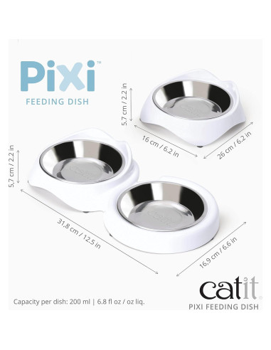 Plato de Alimentación para Gatos Catit PIXI Antideslizante