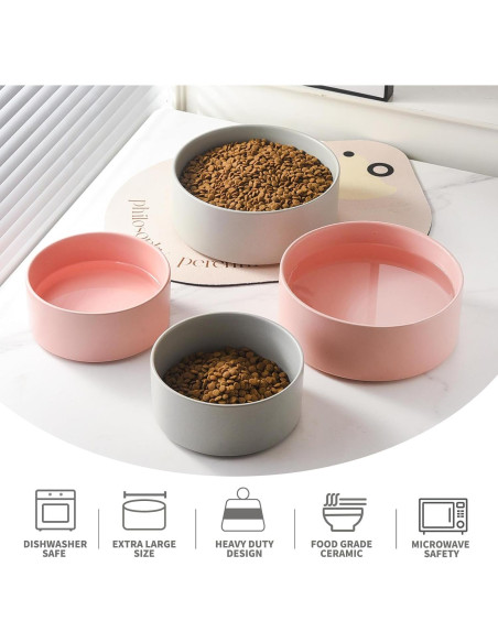 Tazón de Perro Cerámica 20 cm Welloyed Antideslizante Gris