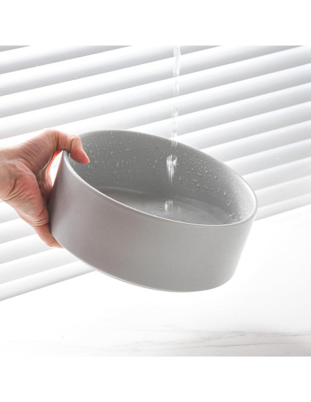 Tazón de Perro Cerámica 20 cm Welloyed Antideslizante Gris