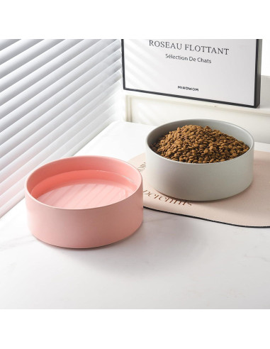 Tazón de Perro Cerámica 20 cm Welloyed Antideslizante Gris