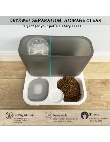 Dispensador Automático de Comida y Agua Kathson 2 en 1 1L/2.8L