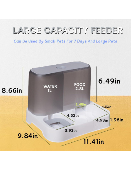 Dispensador Automático de Comida y Agua Kathson 2 en 1 1L/2.8L