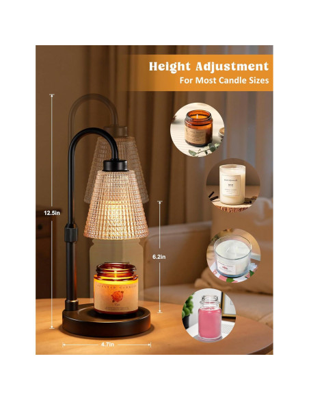 Lámpara Calentadora de Velas Innqoo Ámbar con Temporizador