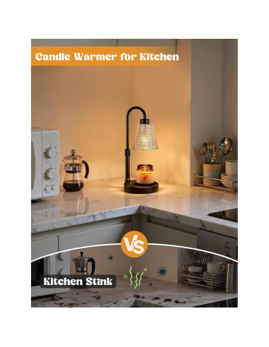 Lámpara Calentadora de Velas Innqoo Ámbar con Temporizador