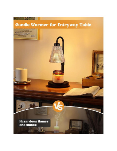 Lámpara Calentadora de Velas Innqoo Ámbar con Temporizador