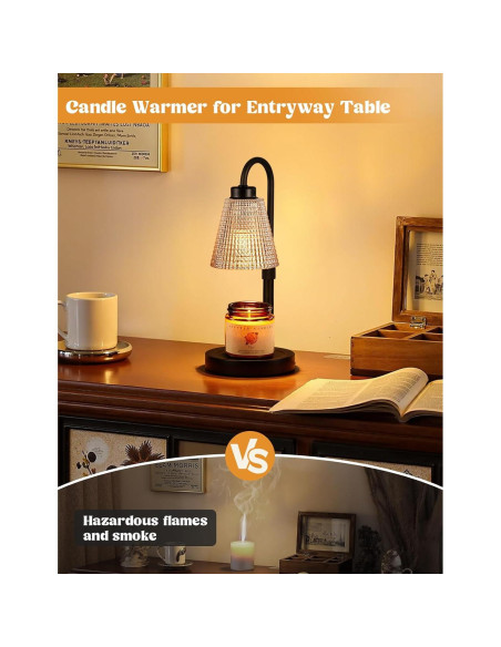 Lámpara Calentadora de Velas Innqoo Ámbar con Temporizador