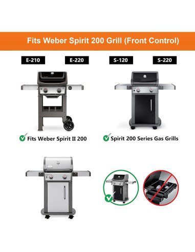 Rejillas de Parrilla Burly Grill para Weber Spirit 200