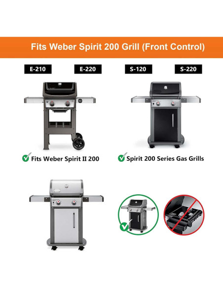 Rejillas de Parrilla Burly Grill para Weber Spirit 200