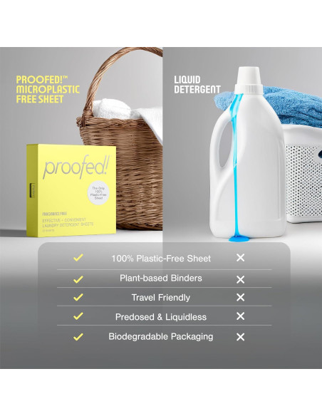 Hojas de detergente para lavandería Proofed! 32 unidades aroma limpio
