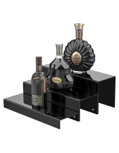 Estante de Bar Acrílico JUESHA 3 Niveles 38.1 cm Negro