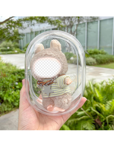 Estuche de exhibición PVC para muñecas de peluche 17cm - Blanco