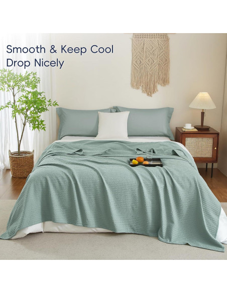 Manta Ligera Waffle PHF Individual 167x229cm Aqua Gris