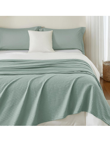 Manta Ligera Waffle PHF Individual 167x229cm Aqua Gris