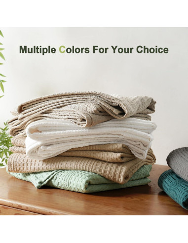 Manta Ligera Waffle PHF Individual 167x229cm Aqua Gris