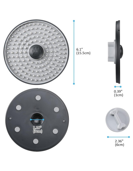 Alfombrilla de Lamer Avont para Perros y Gatos - Gris 15.5 cm