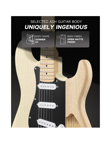 Guitarra Eléctrica DONNER DST-80 39" para Principiantes