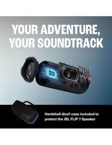 Altavoz Bluetooth JBL Flip 7 Negro + Funda Dura Protectora