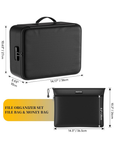 Bolsa de Documentos a Prueba de Fuego ENGPOW 36x27cm con Cerradura