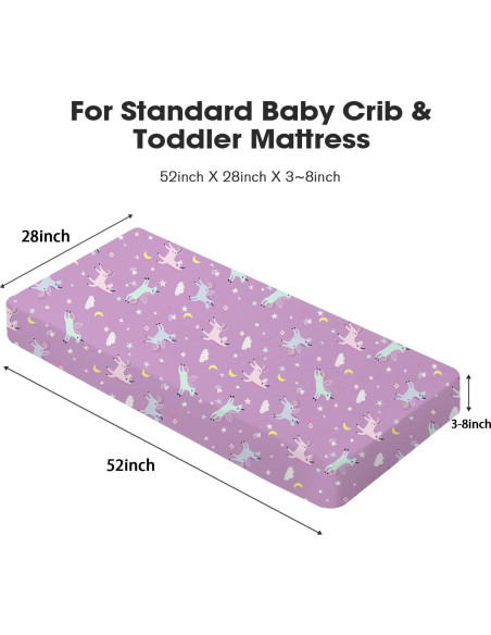 Sábanas ajustadas para cuna Little Grape Land 4 Pack Daliah Unicornio