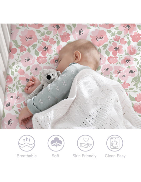 Sábanas ajustadas para cuna Little Grape Land 4 Pack Daliah Unicornio