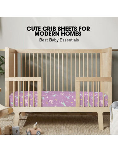 Sábanas ajustadas para cuna Little Grape Land 4 Pack Daliah Unicornio