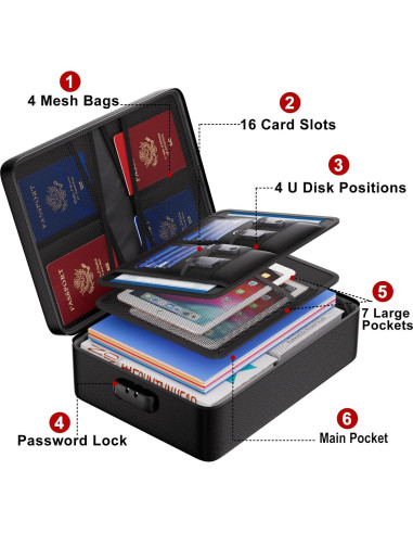 Bolsa de Documentos a Prueba de Fuego ENGPOW 36x27cm con Cerradura