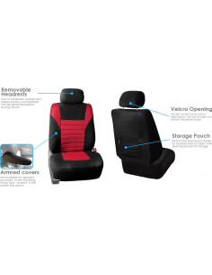 Fundas de Asiento Delanteras FH Group Rojo Ajuste Universal 2