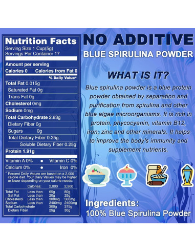 Polvo de Espirulina Azul IMakArt 85g Colorante Natural