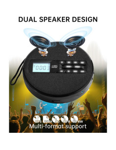 Reproductor de CD portátil SFOOEOJ C-07 con altavoces estéreo 2