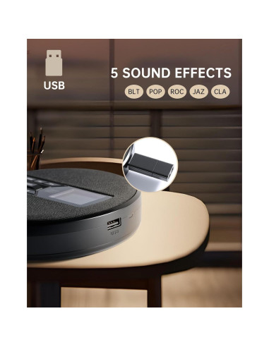 Reproductor de CD portátil SFOOEOJ C-07 con altavoces estéreo