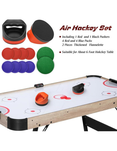 Set de Hockey de Aire TP - 2 Palas, 8 Discos y Fieltros