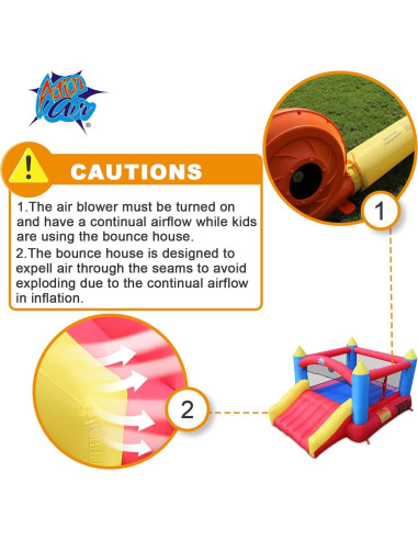Castillo Inflable Action Air con Ventilador 3 Niños 3.66x2.74m