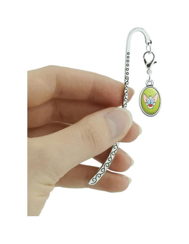 Marcador de Página de Metal Pinky y El Cerebro - 85mm