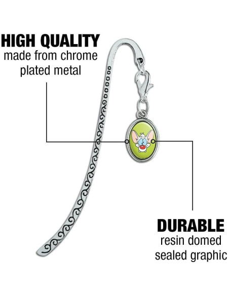 Marcador de Página de Metal Pinky y El Cerebro - 85mm