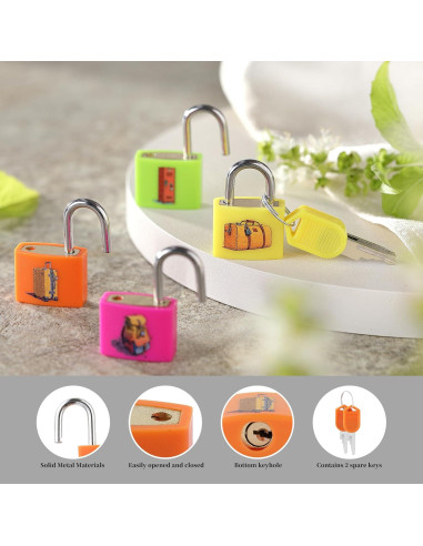Candados de Equipaje Mini KL KALOO 4PCS con Llave - Colores Brillantes
