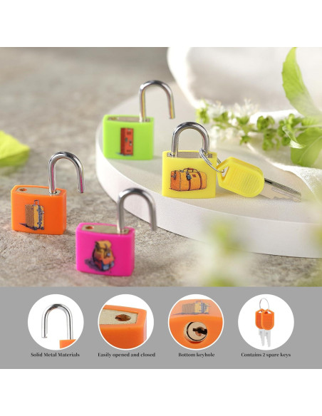Candados de Equipaje Mini KL KALOO 4PCS con Llave - Colores Brillantes