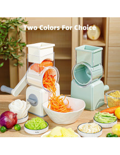 Rallador de Queso Rotatorio YWHWXB Beige 3 Cuchillas Acero Inoxidable 2